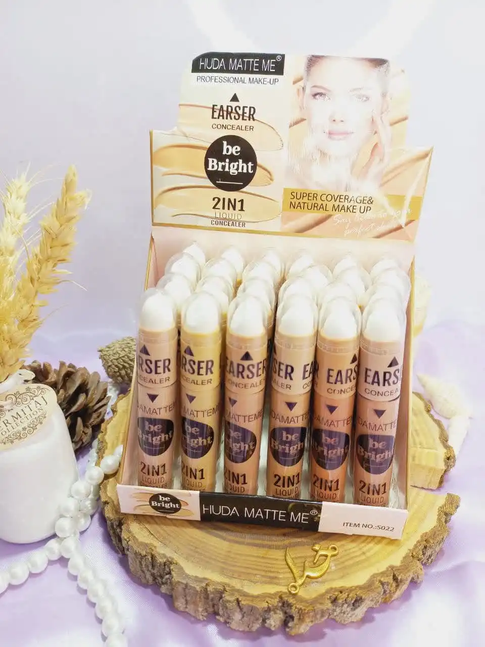 کانسیلر مایع پرطرفدار دو کاره همراه (پاک کن) برند هدی مات می HUDA MATTE ME کد S022