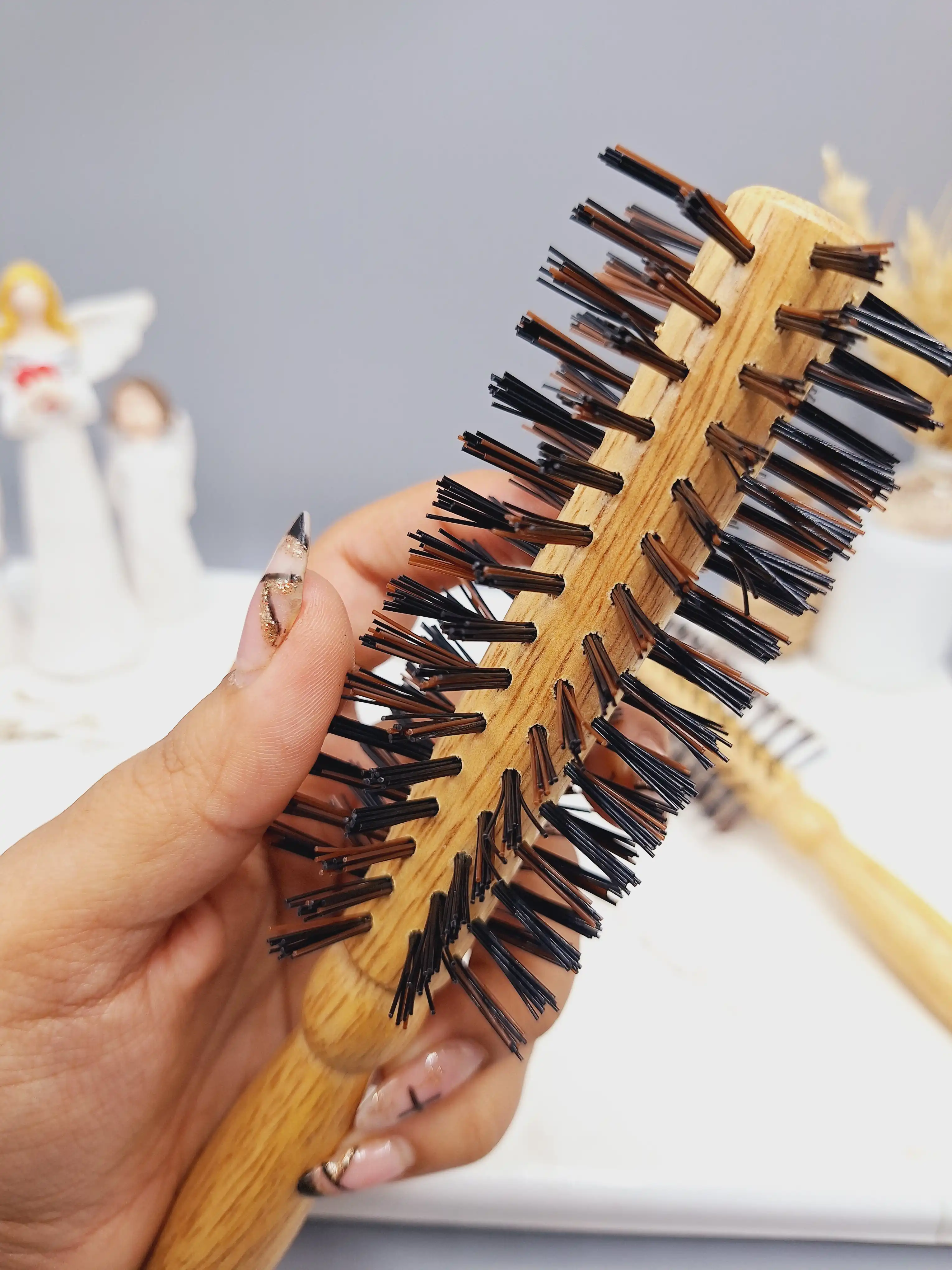 برس مو نسوز چوبی مدل پیچی