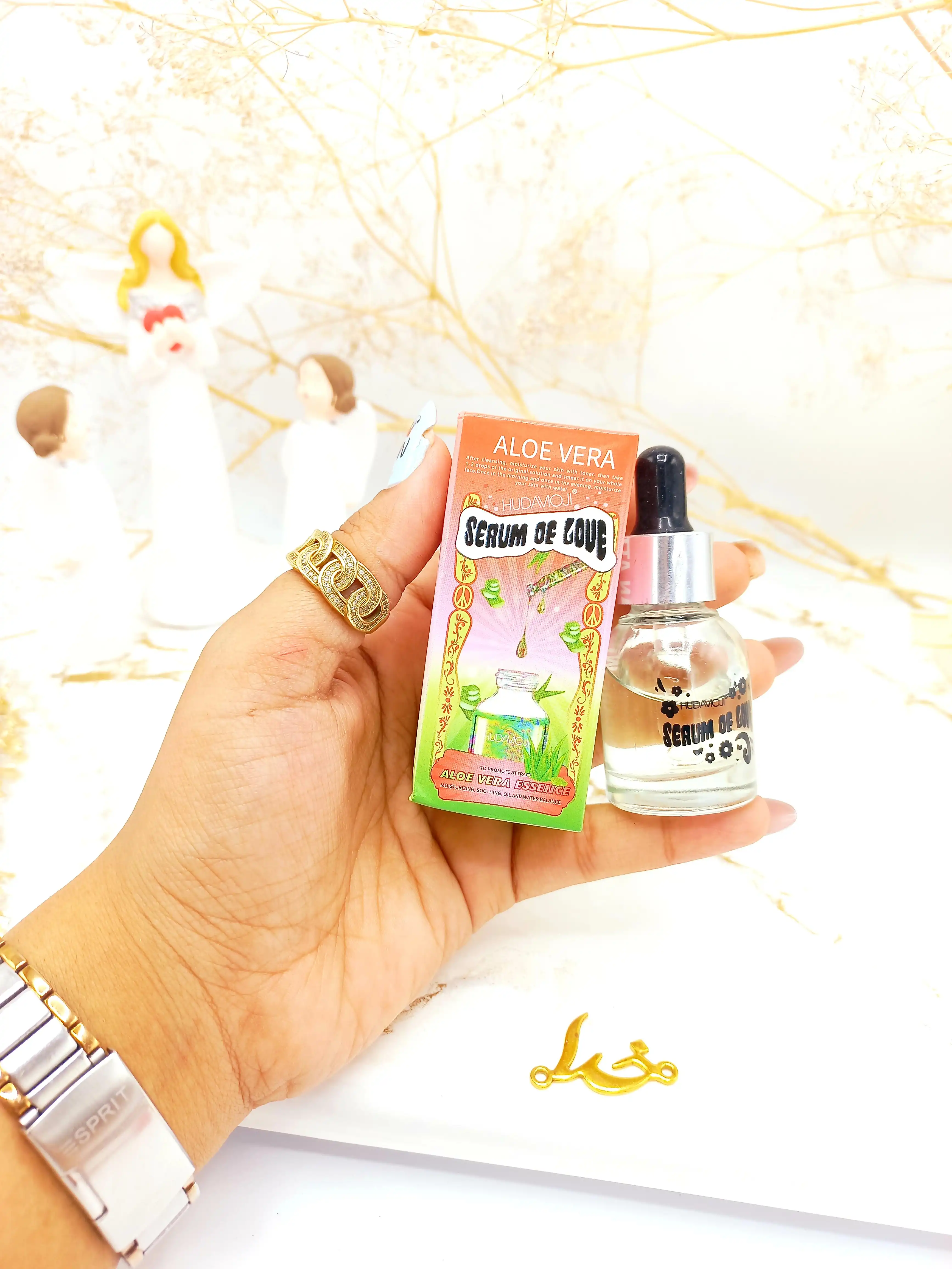 سرم روشن کننده پوست مدل آلوئه ورا هدی موجی HUDA MOJI حجم 20 ml کدEC001