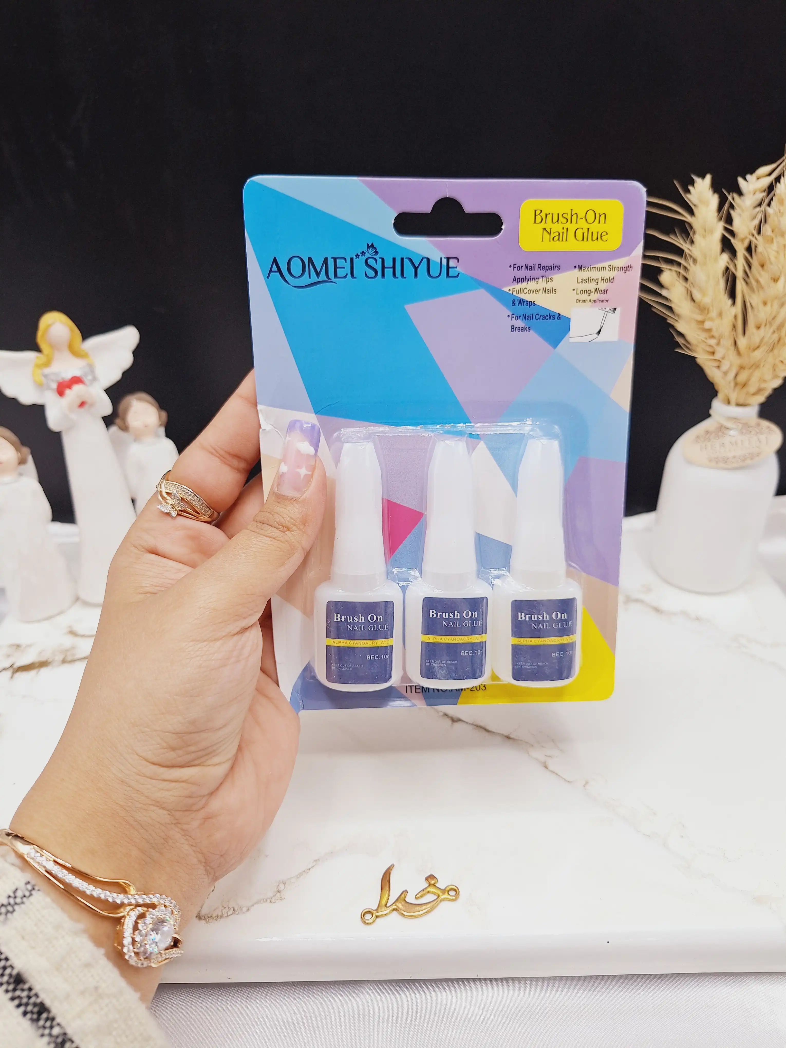 پک 3تایی چسپ ناخن Brush-On کد AM_203