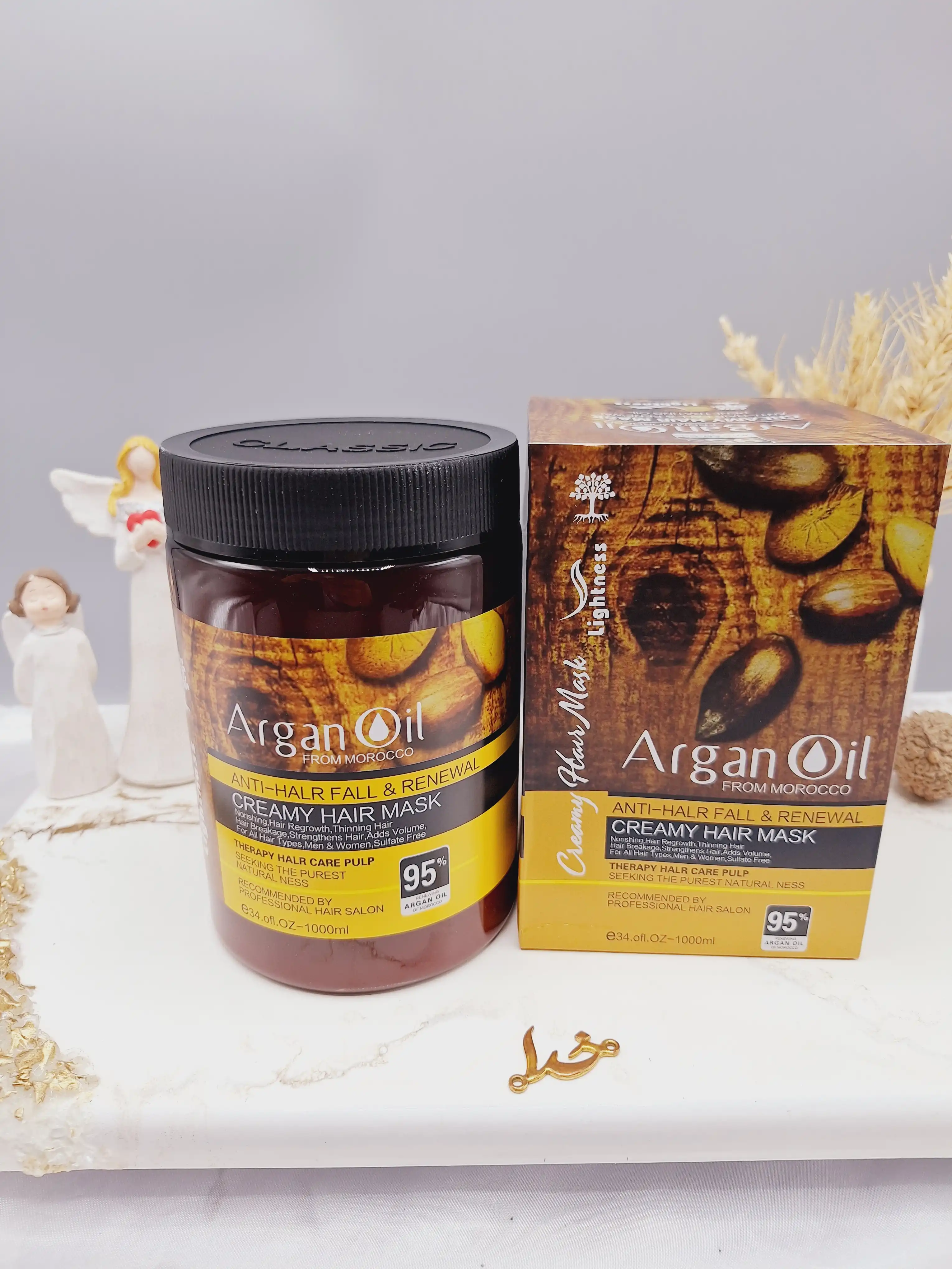 ماسک مو آرگان کراتینه مراکشی ساخت اسلواکی جعبه دار لایتنس 900 میل 95% ARGAN OIL