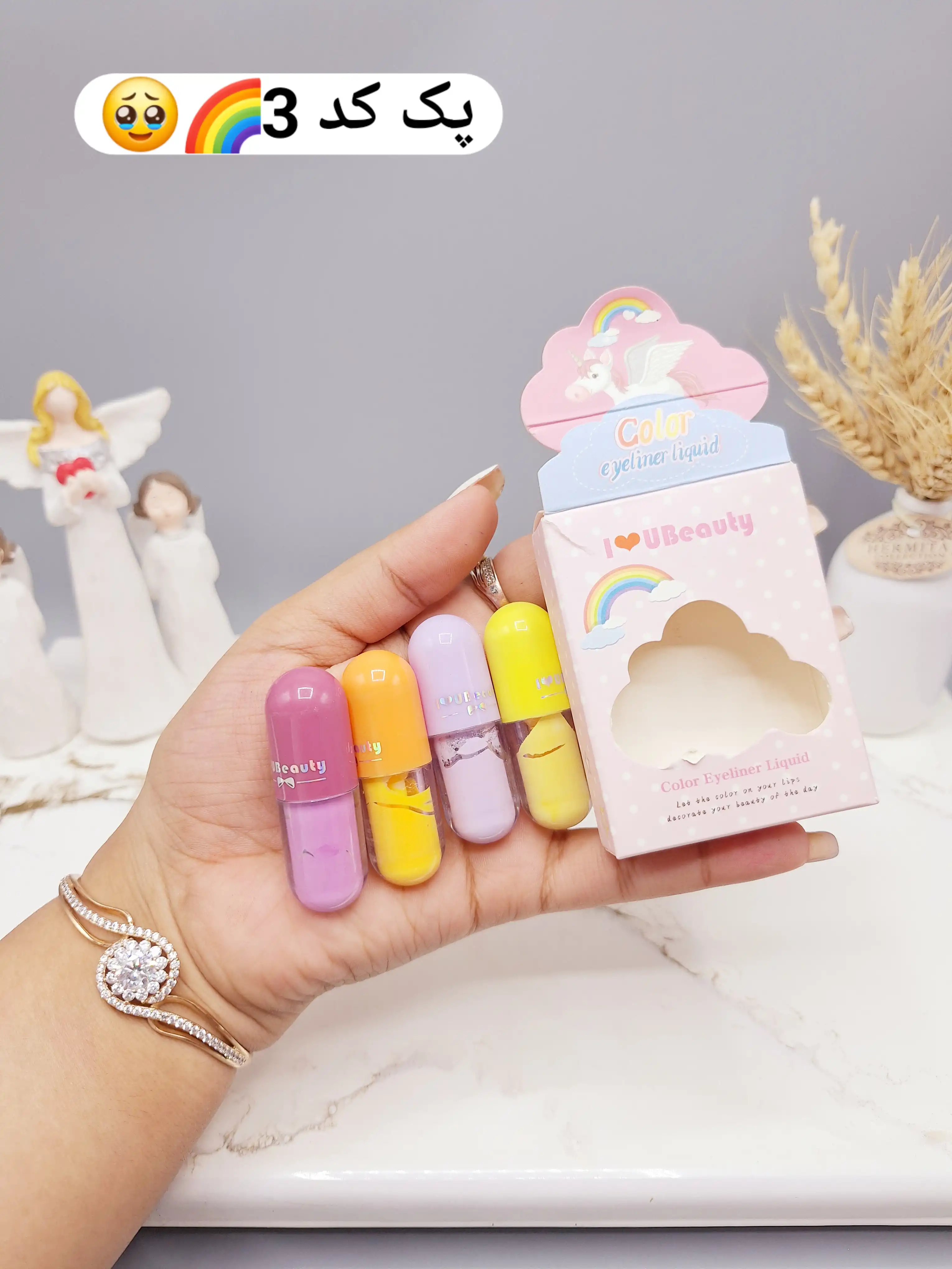 پک 4 عددی خط چشم رنگی مویی برند UBeauty کد 3899