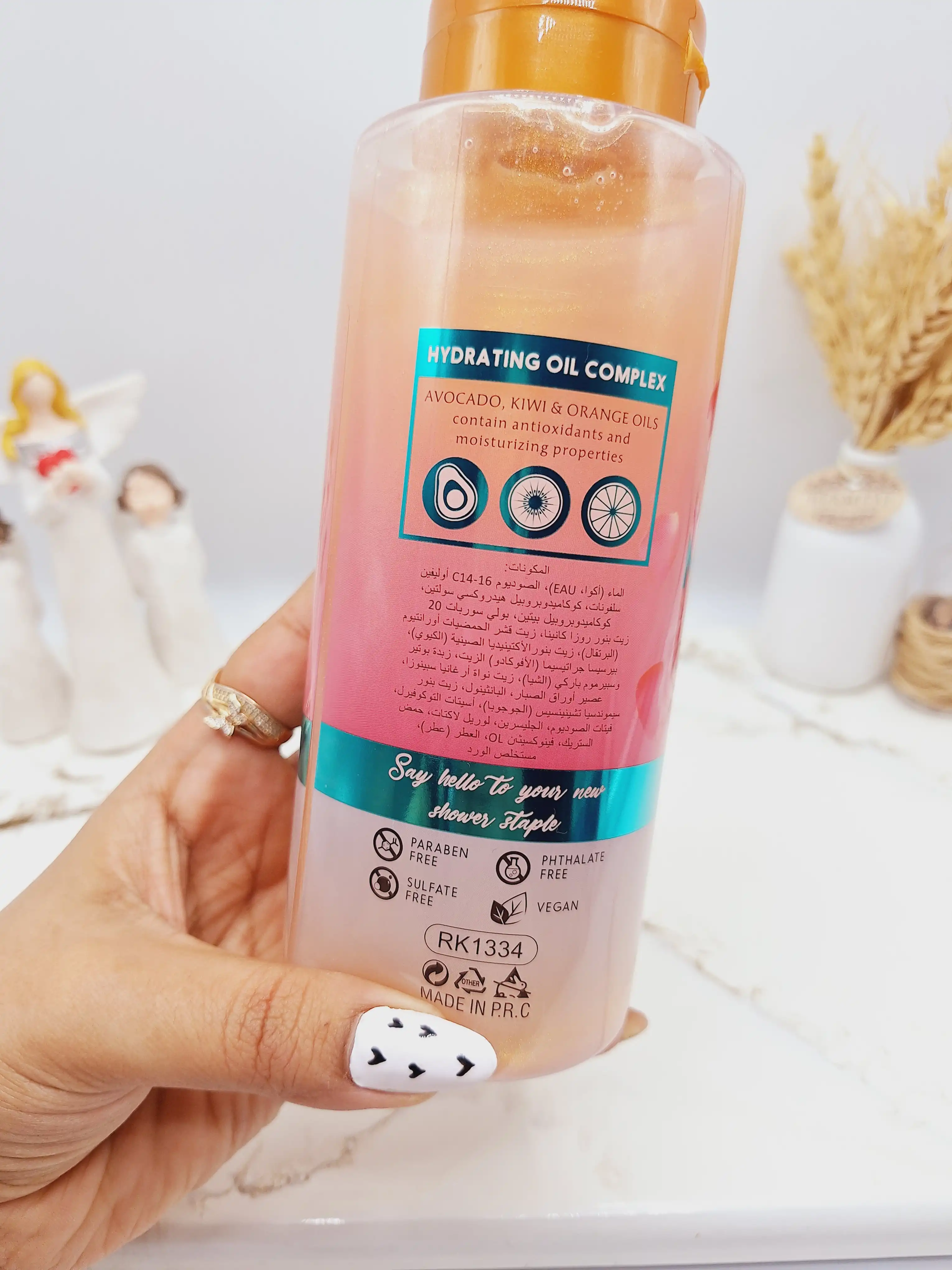 ژل حمام شاین دار با رایحه گل رز برند راکو RAKO کد RK1334