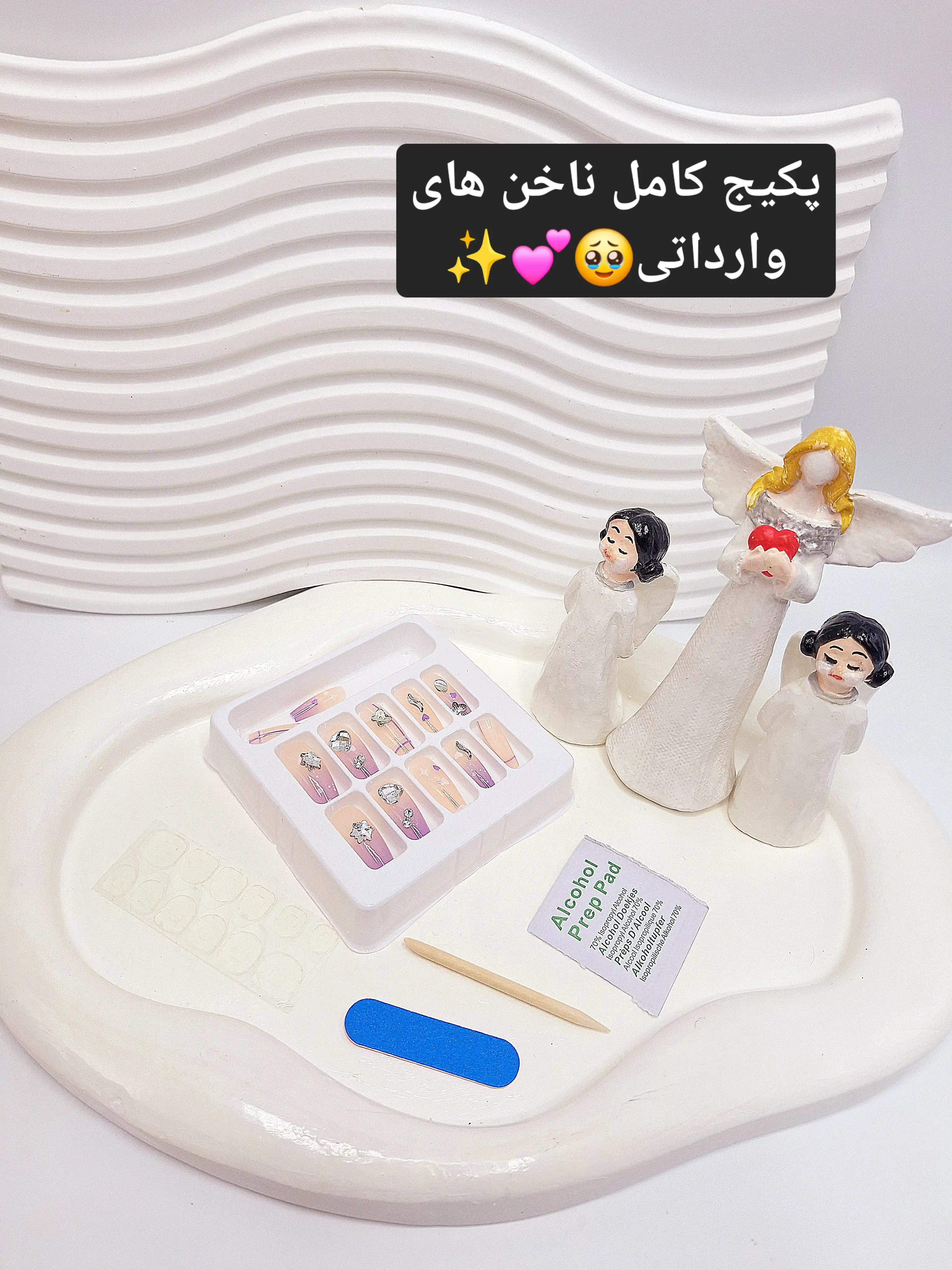 پک اختصاصی کامل ناخن مصنوعی طرح های خاص NAILS با چسپ ناخن دو طرفه (کیفیت تضمینی)