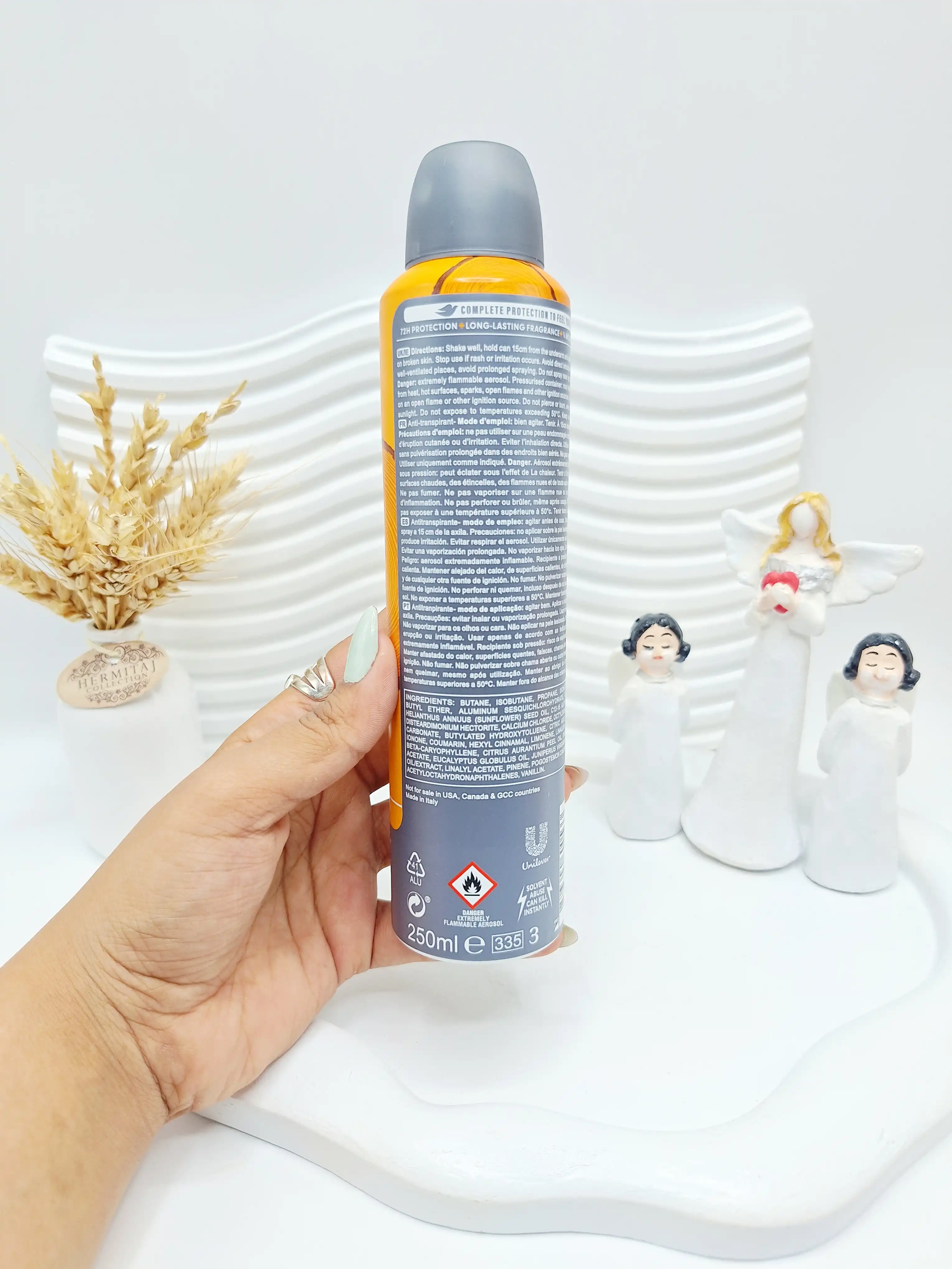 اسپری ضد تعریق مردانه 72 ساعته SANDALWOOD vanilla داو  250 ميل اصلی کد 0533
